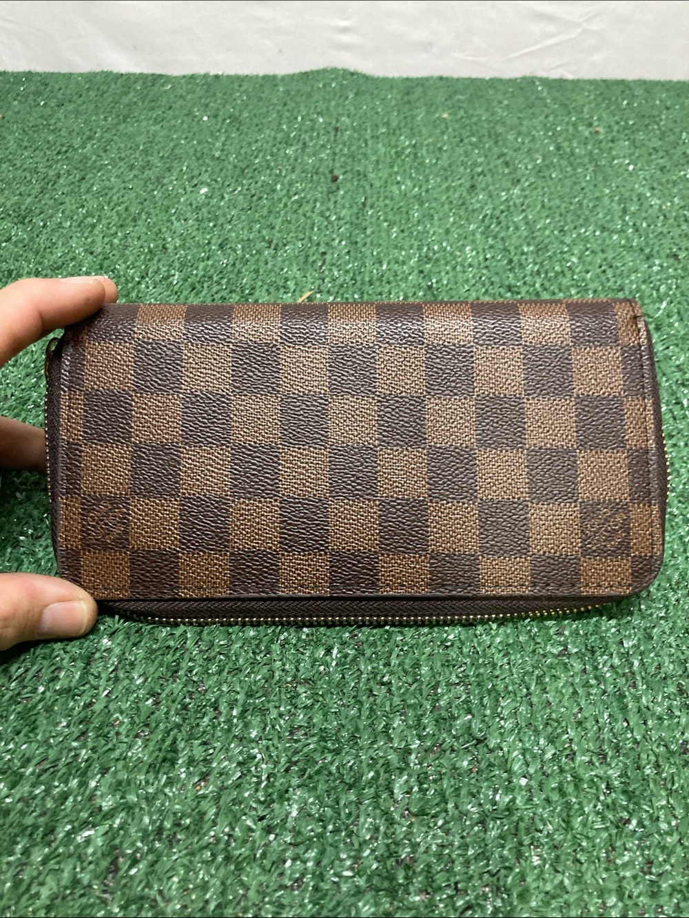 Designer Inspired Checkered Zip Wallet (OKPM-05-007)